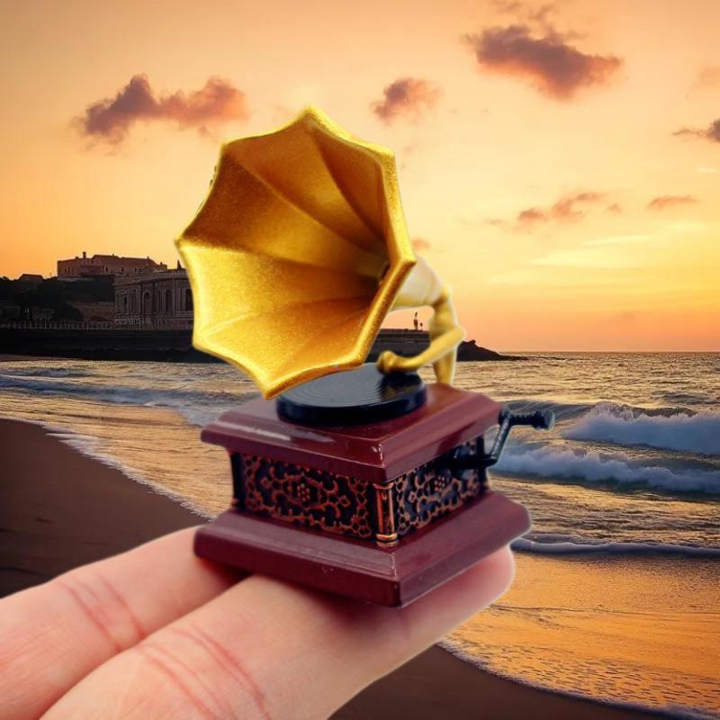 Kids Toys House - Dollhouse Vintage Phonograph Miniatures Model Living