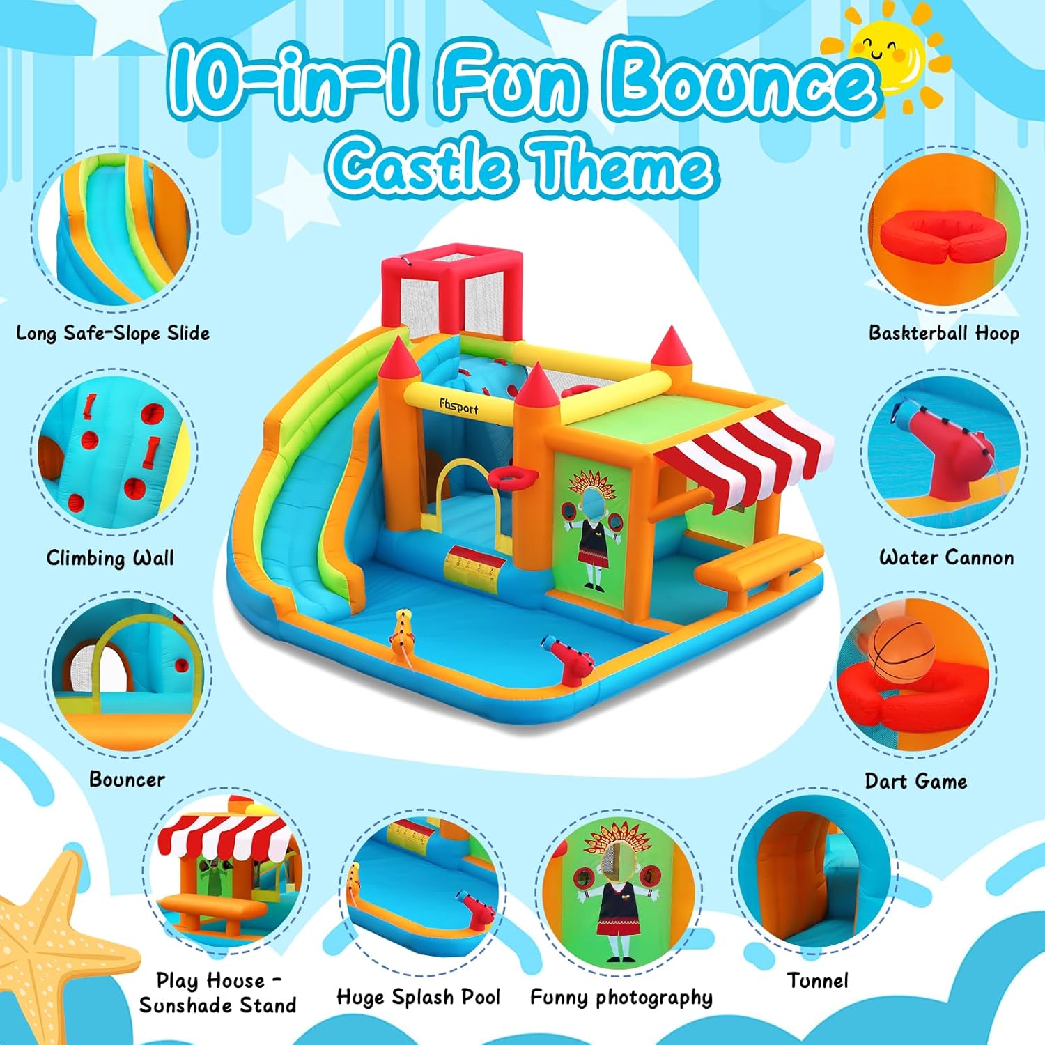 Inflatable Bounce House with W - Kids Toys House ulasan dan harga