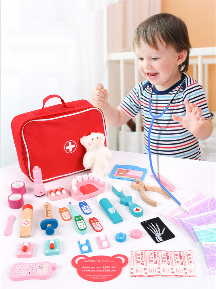 Pretend Play Doctor Toys Woode - Kids Toys Doctor Set ulasan dan harga