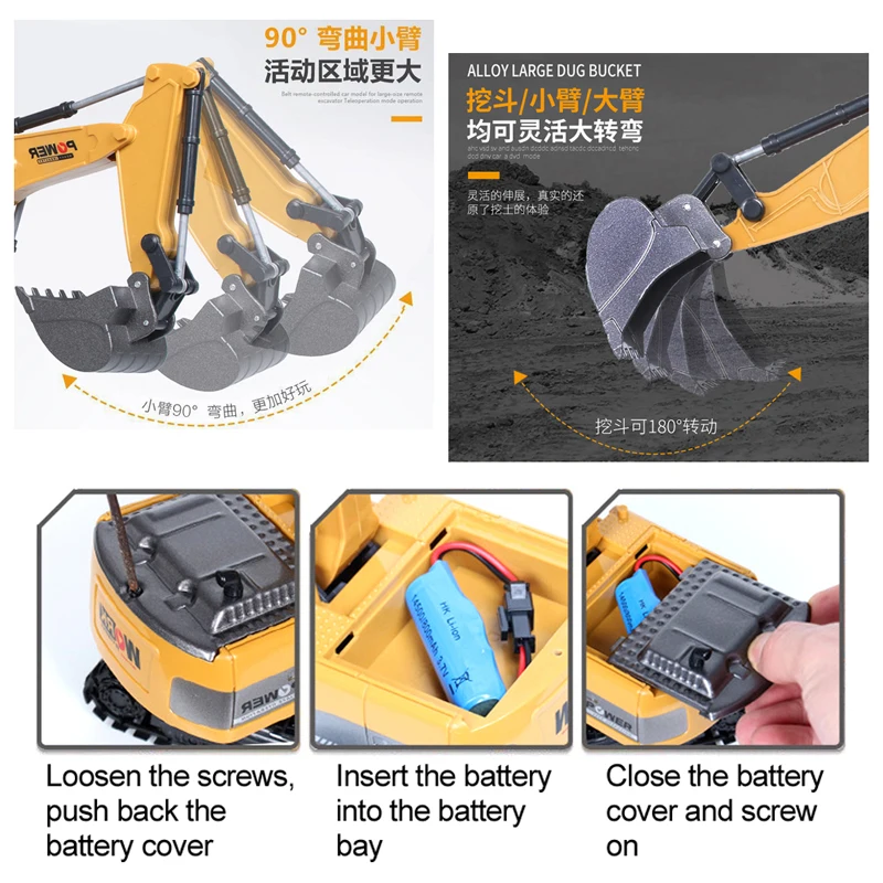 RC Excavator 2.4Ghz 6 Channel  - Kids' Toys Channel ulasan dan harga