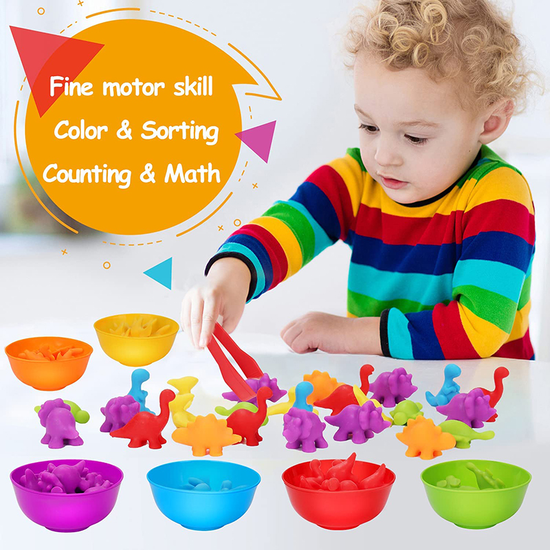 6 Plastic Bowls with 2 Tweezer - Kids Toys 2 Year Old ulasan dan harga