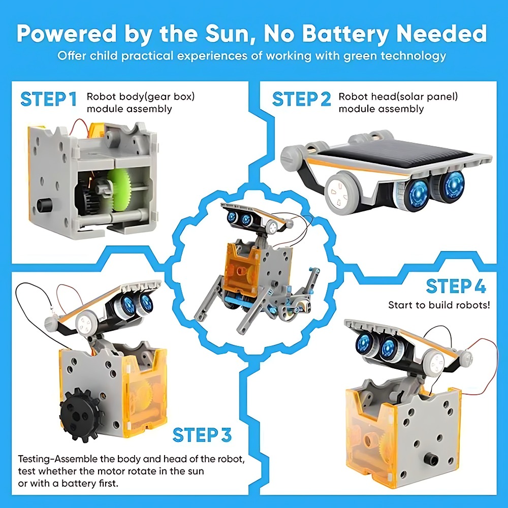 Solar Robot Building Blocks 12 - Science Experiment Kit ulasan dan harga