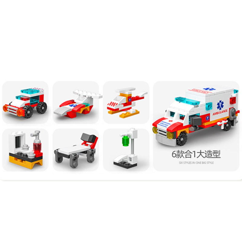 6in1 NEW Ambulance Escort Car  - Kids Toys Doctor Set ulasan dan harga