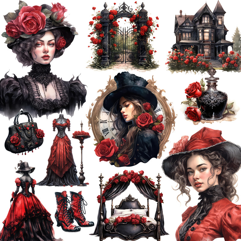 Victoria Black Rose Stickers C - Kids Toys Victoria ulasan dan harga