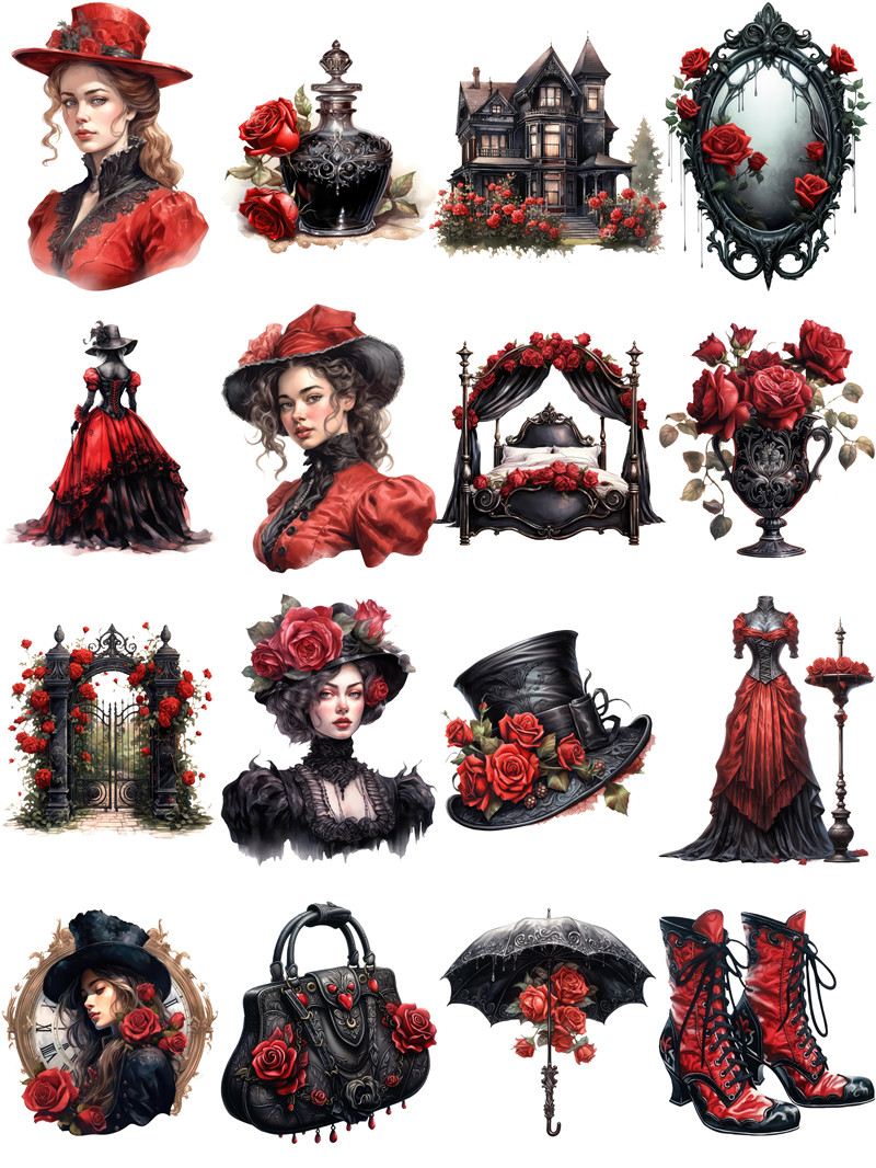 Victoria Black Rose Stickers C - Kids Toys Victoria ulasan dan harga