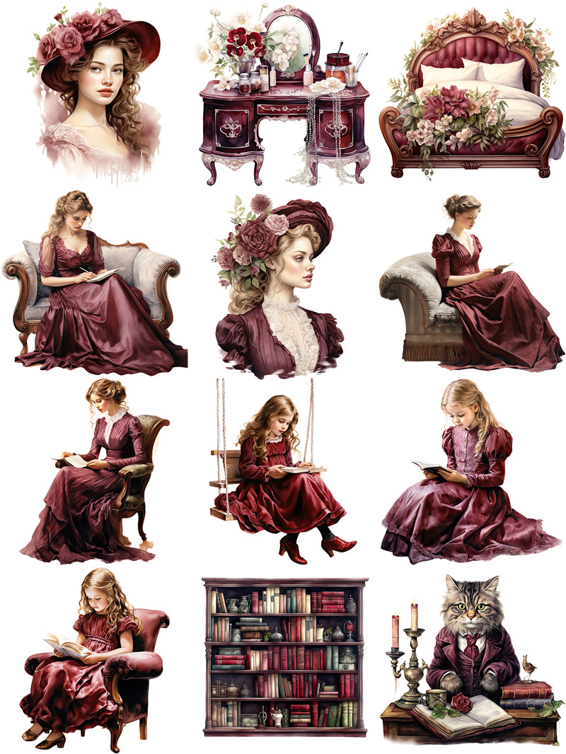 Retro Victoria Lady Stickers C - Kids Toys Victoria ulasan dan harga