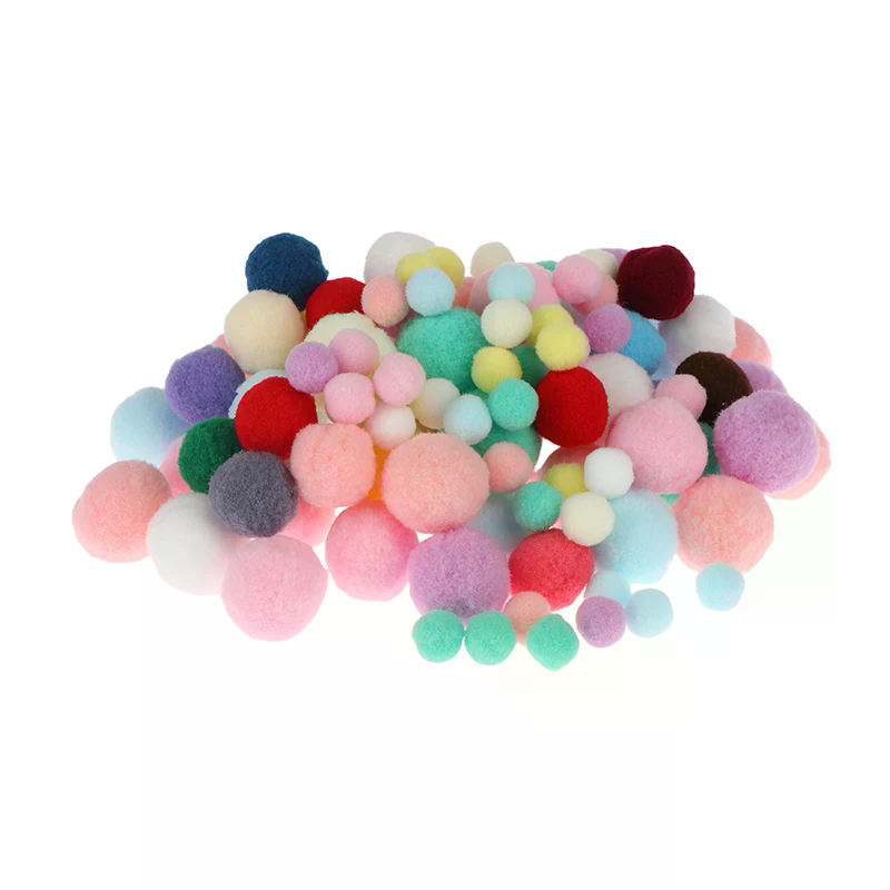 100Pcs 10/15/20/25/30MM Fluffy - Kid Toys And Craft ulasan dan harga